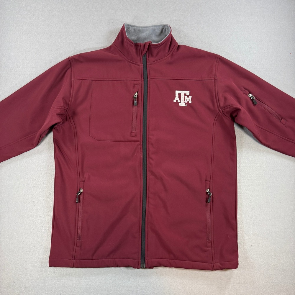 Texas A&M Aggies Jacket Mens Medium Maroon Fleece Lined Softshell Collegiate